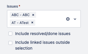 Form select to pick Jira projects and filters