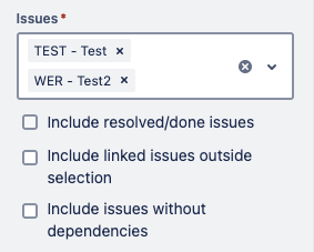 Form select to pick Jira projects and filters