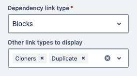 Link types to control which links are used to derive the visualization